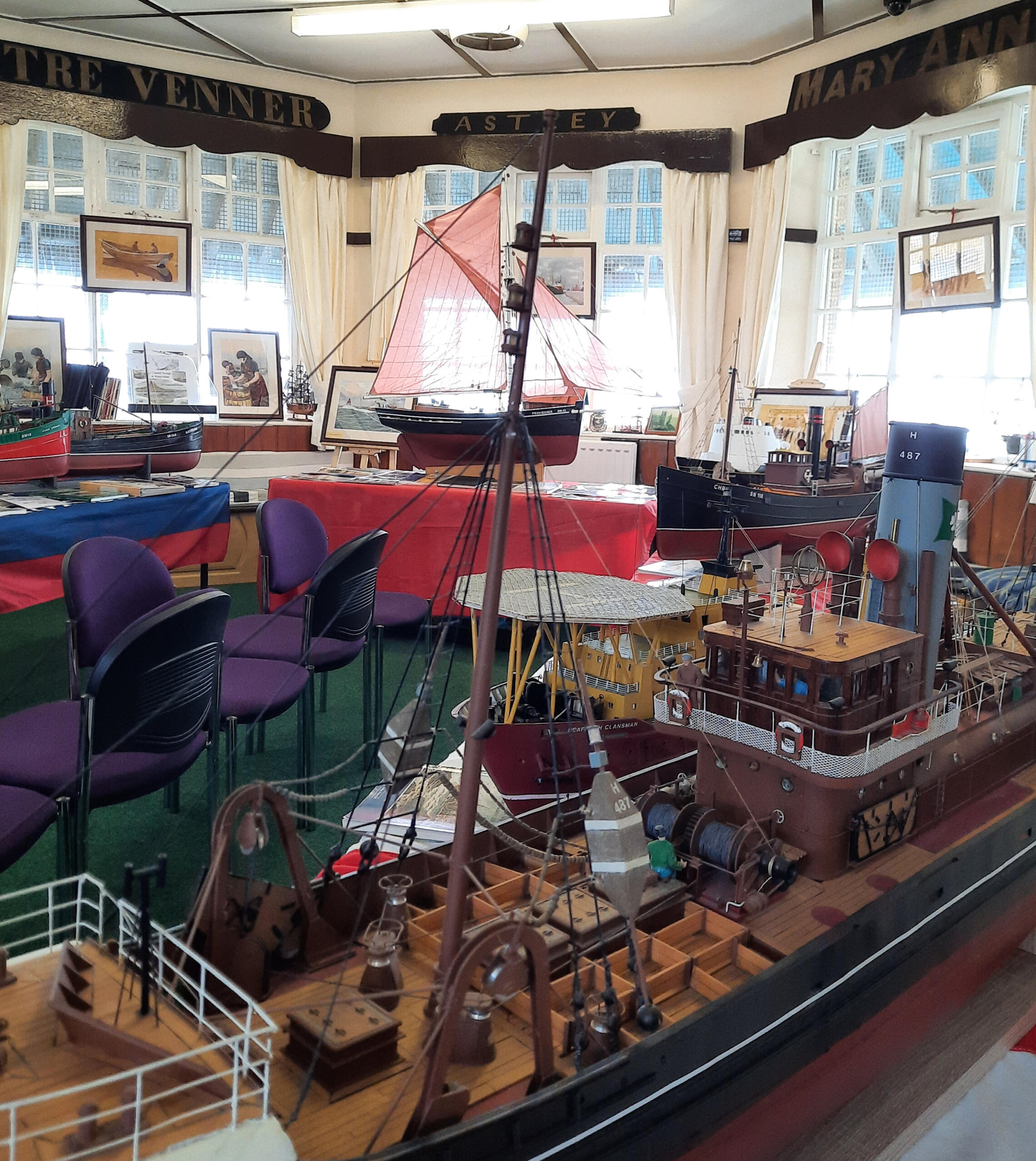 An exhibition n the Watch House of handmade model ships